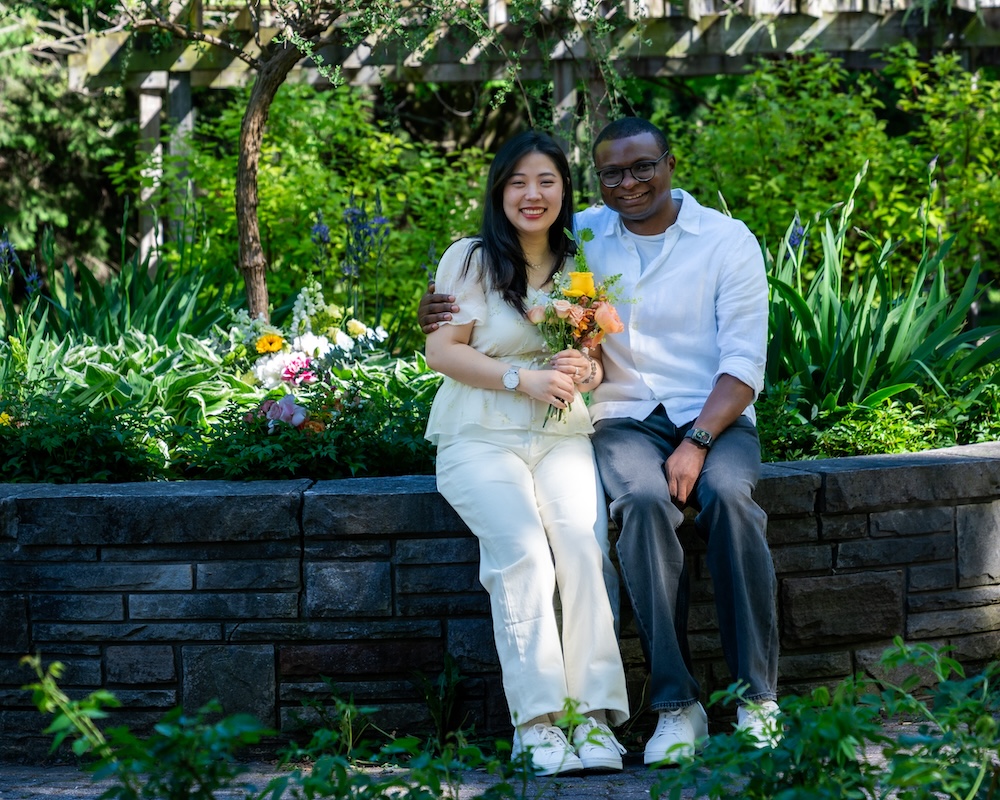 Jessi and Seyi in the garden